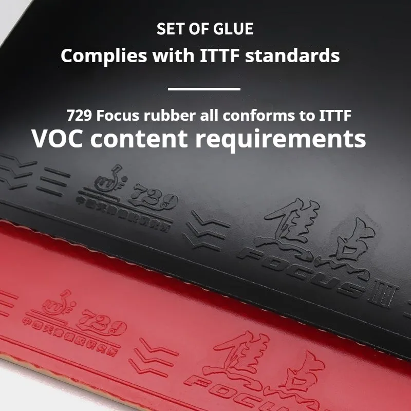 729 مواصفات مطاطية لتنس الطاولة في قناص التركيز المطاطي المقلوب الإسفنج الصلابة 42/44/45/47 ° مطاط بينج بونج المذاب وغير الممتص #3