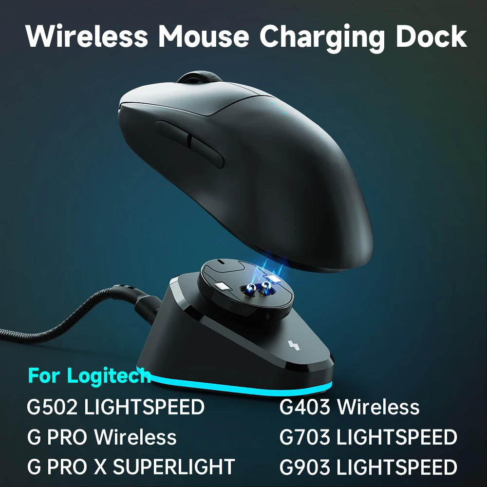 

Mouse Wireless Dock for Logitech G Pro X Superlight G502 lightspeed Razer DeathAdder V2 Naga Pro Viper Basilisk Ultimate Charger