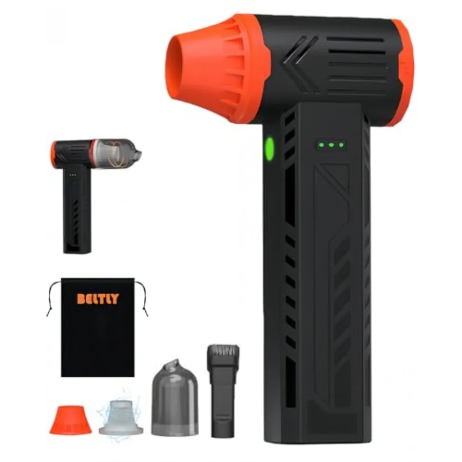 

Tool-grade Electric Air Duster Rechargeable Handheld Blower with 180 000 Super Power Brushless Motor 2-in-1 Blow and Vacuum Cle