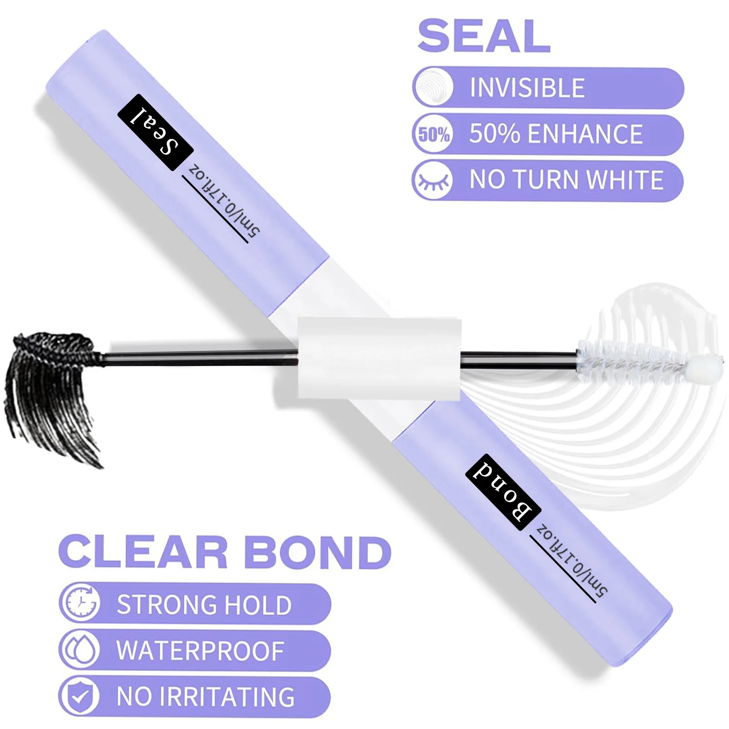 Doppelseitige Wimpernkleber-Mascara, anhaltender Halt, wasserdicht, nicht reizend, unsichtbarer Wimpernkleber, Wimpernverlängerung, kosmetische Werkzeuge