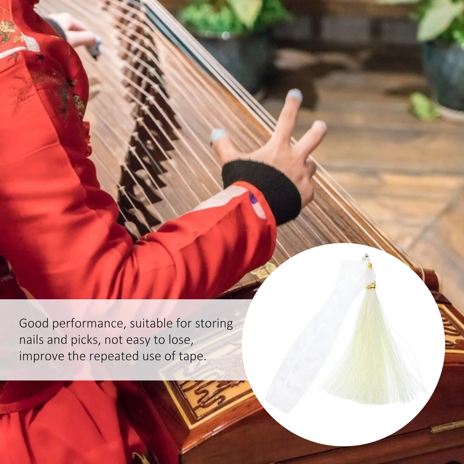 

Nail Storage Card Durable Safe Material Long Term Use Picks Tape ganizer For Guzheng Learners Students Portable Wrapping Board