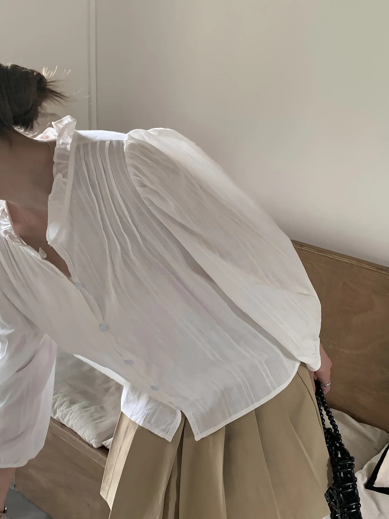 女性の長袖フルボタンダウンシャツ,新しい秋のコレクション