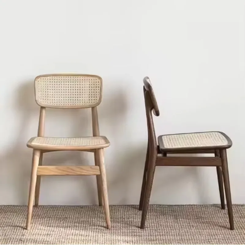 Ready for Ship Wooden Home Furniture Rattan Wicker Back With Soft Cushion Kitchen Dining Restaurant Dinner Wood Chair