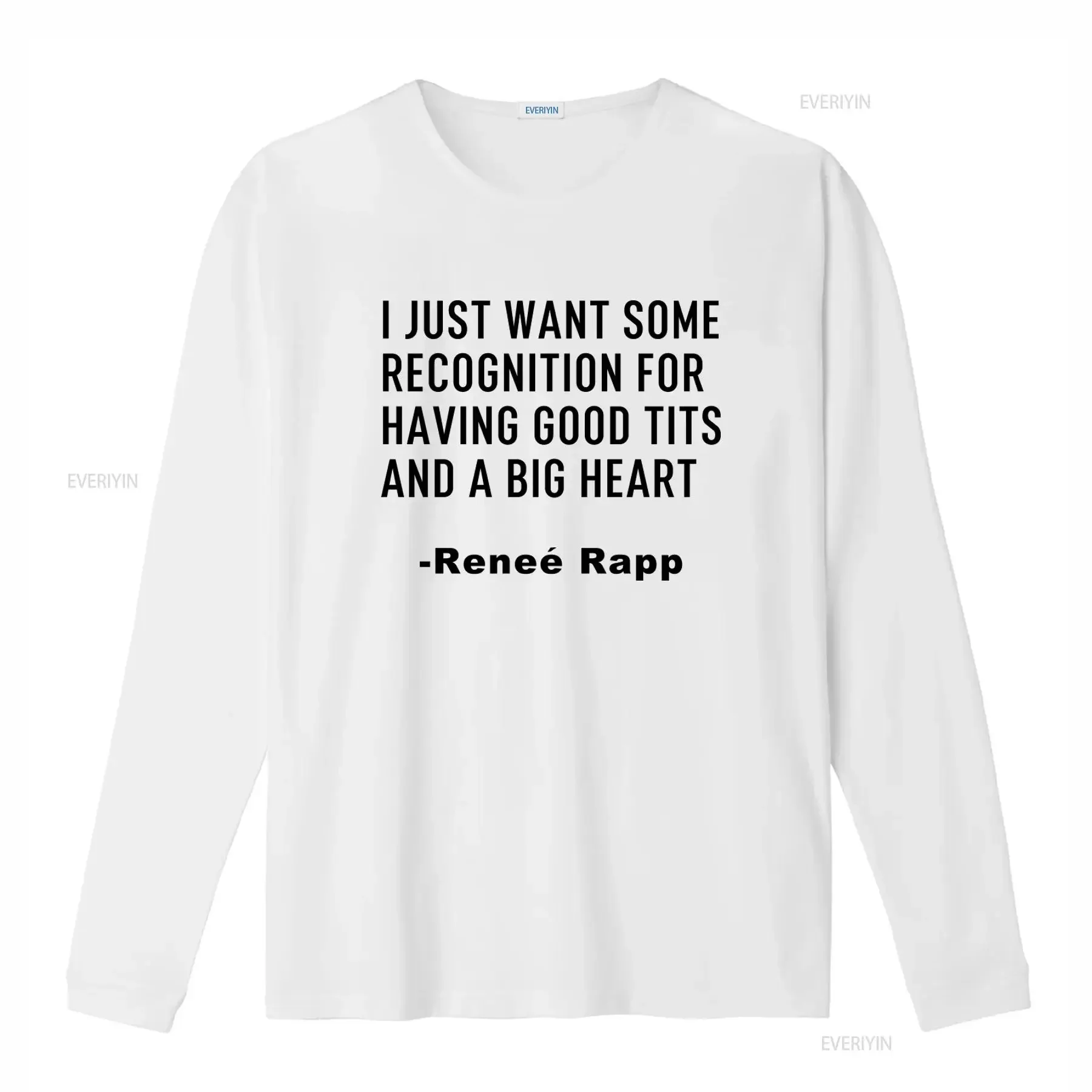 Renee Rapp T Shirt I Just Want Some Recognition For Having Good Tits And A Big Heart Print vintage Washed Slightly Stretched