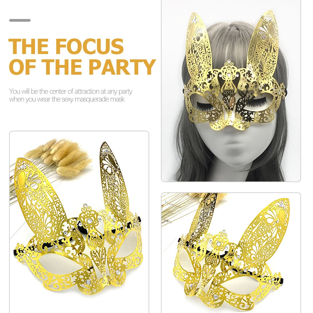 

Bunny Mask Gras Animal Masquerade Facial Party Supplies Scary Half Halloween Blindfold Silver Face Costume Masks