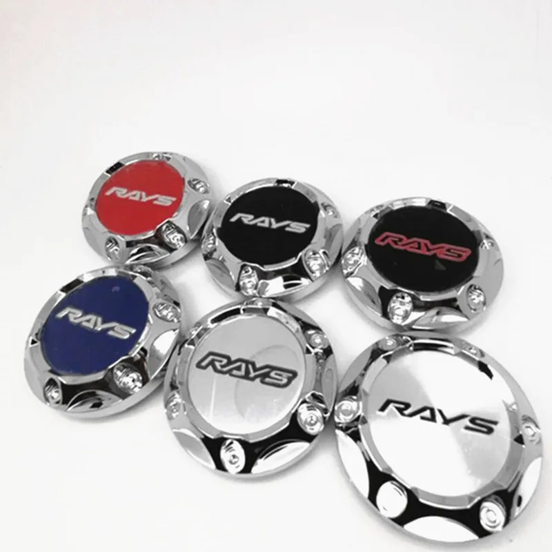 4pcs 68mm 64mm Wheel Center Cap Hubcaps for Rays Racing Car Styling Rims Emblem Cover