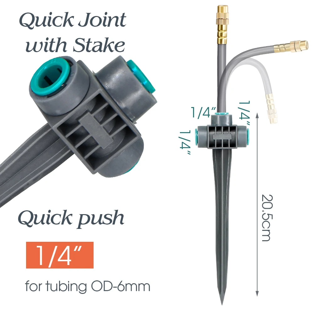 20cm Flexible Nozzle Atomizing Sprinkler Watering System for Garden Patio Plants Irrigation Quick Connect 1/4
