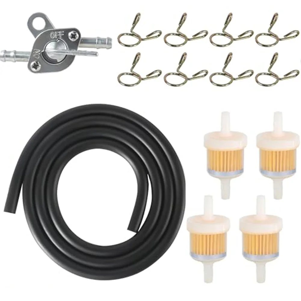 

6mm Inline Fuel Filter Kit with Transparent Housing Resistant to Fuel Types and Temperature Changes for Various Vehicles