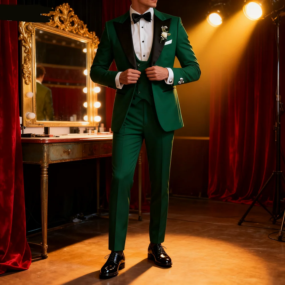 

Мужской свадебный терно, приталенный однотонный повседневный пиджак из трех предметов с лацканами для курения, брюки и галстук для мужчин