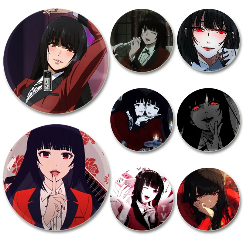 Yumeko Jabami Anime Character Badge Cosplay Classic Brooches Handmade Exquisite Enamel Pins for Backpack Accessories Jewelry Hat