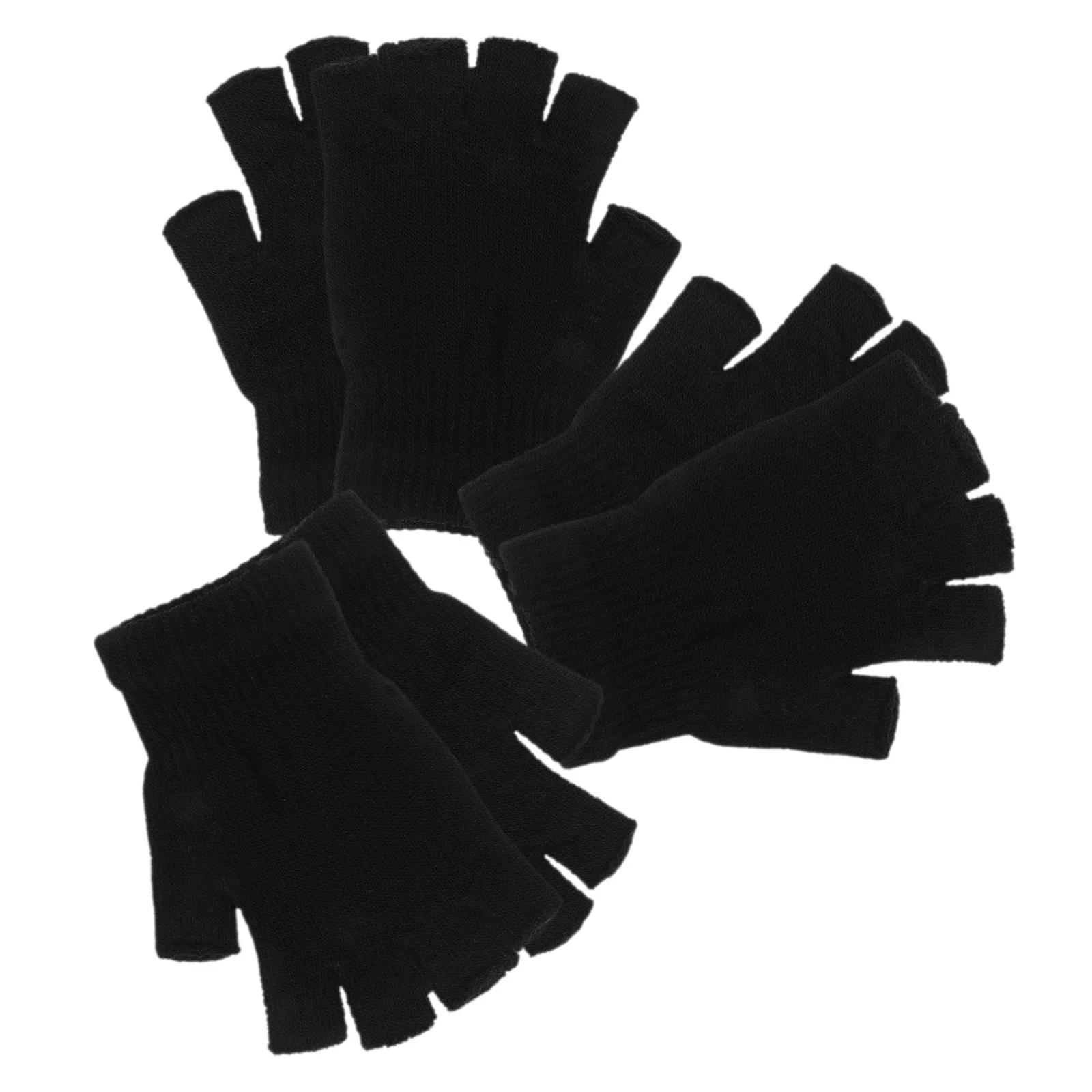

3 Pairs Winter Fingerless Gloves: Warm Half Finger Mittens Cycling Mitts Outdoor Adventures For Men Women Typing