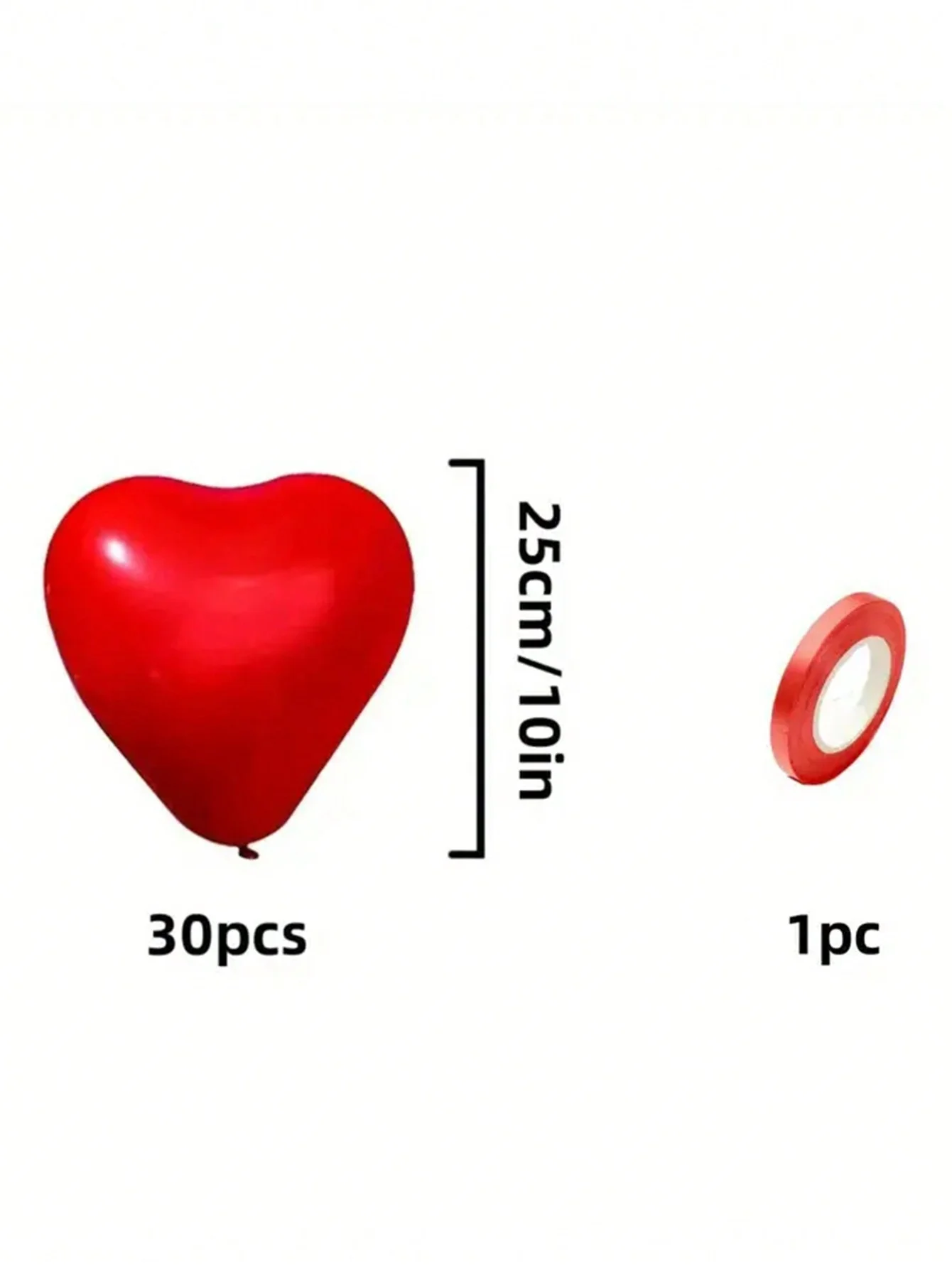 赤いハート型バルーンセット、31個