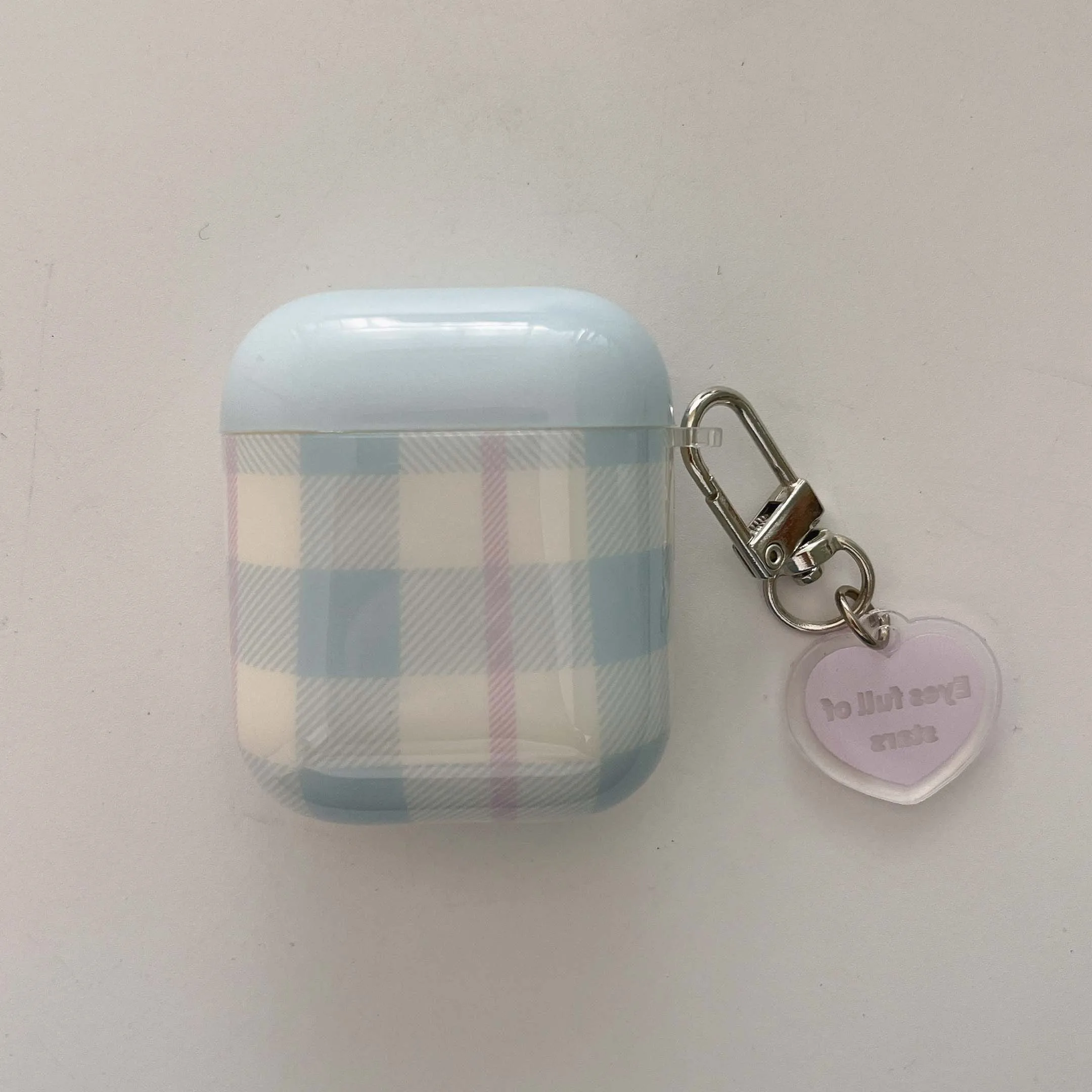 Blue check shell imd lattice back cover for apple airpods 1 3 4 pro 2nd 2 wireless bluetooth earphone case charging box