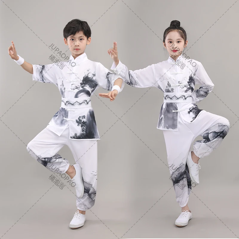 2023 chinese traditional costume for children kids wushu suit kung fu tai chi uniform martial arts performance exercise clothes