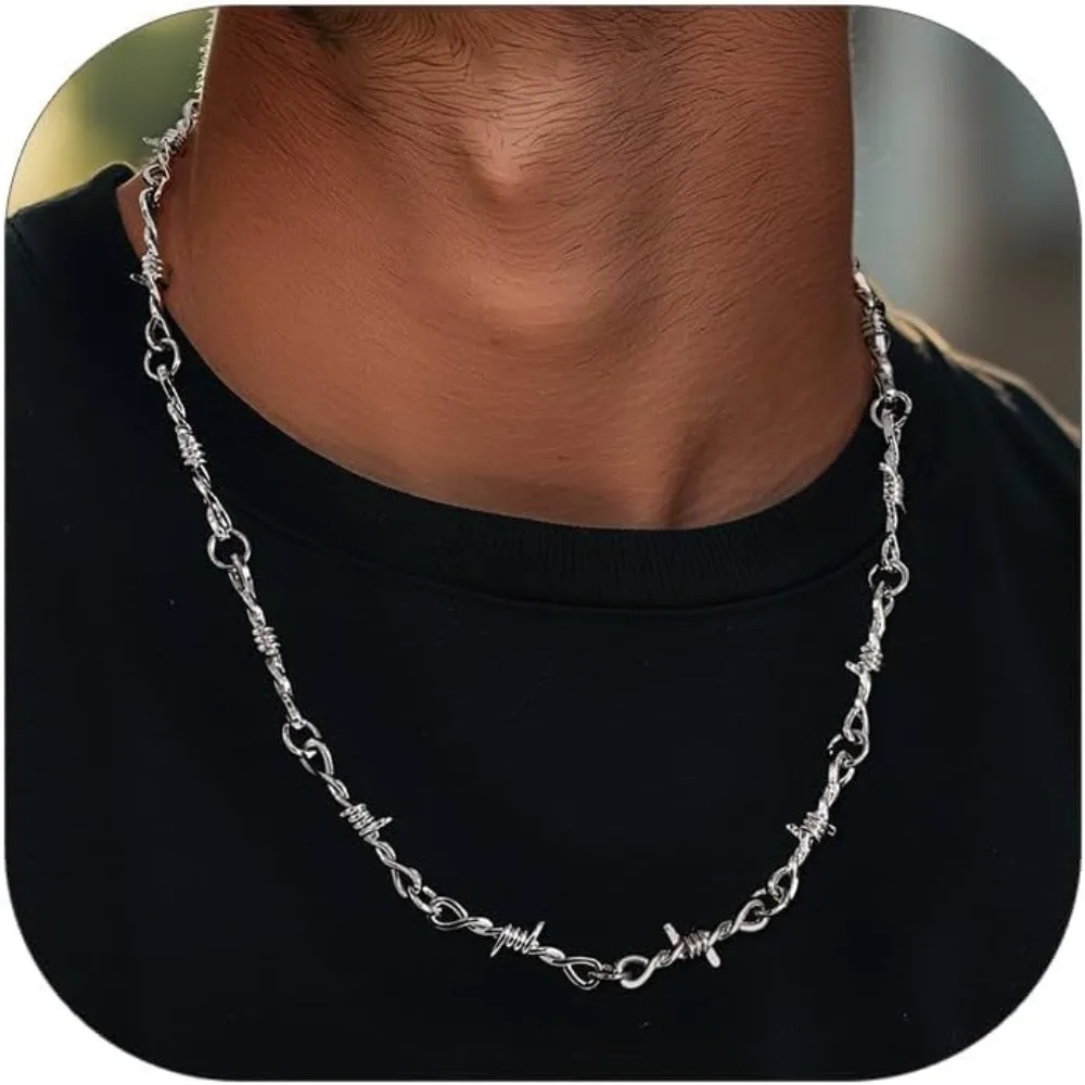 سلك صغير Brambles المختنق قلادة المرأة الهيب هوب القوطية الشرير نمط الأسلاك الشائكة الشوك الصغير سلسلة المختنق الهدايا