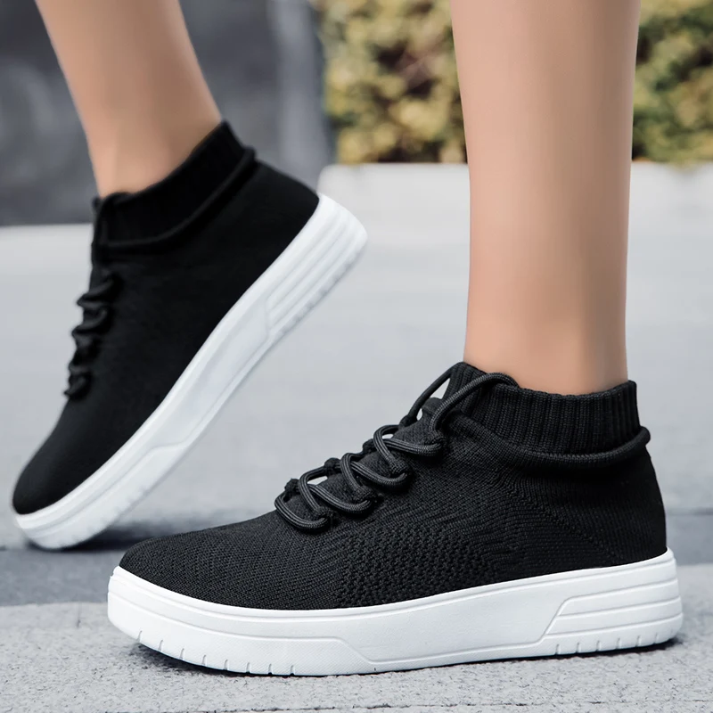 

Ankle Women and Men Sneakers Cushion Brisk Walking Shoes For Unisex Daily Flat Casual Shoes Lightweigh Socks Shoe Plus Size