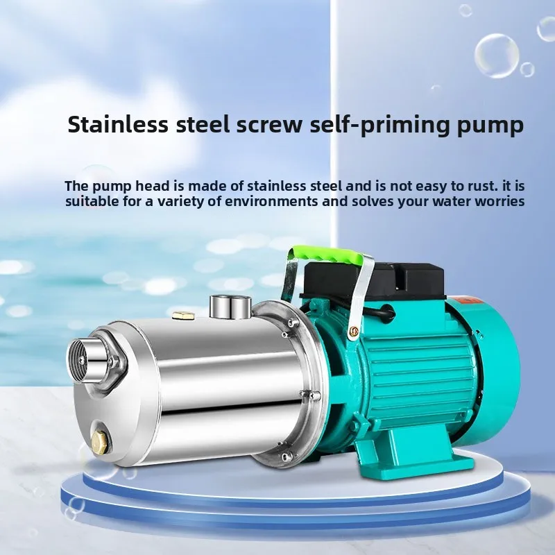 Stainless Steel Screw Self-priming Pump 220V Well Tap Water Household Booster Pump Towerless Small High-lift Pumping Pump