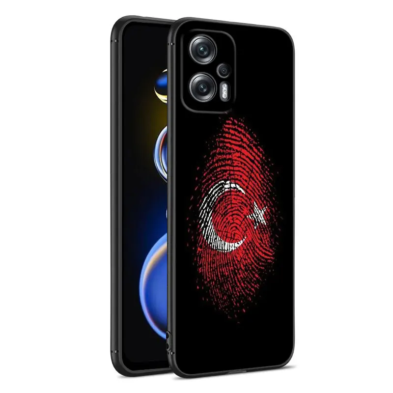 Turkey Turkish Flag Black Silicone Phone Case For Xiaomi POCO X3 X4 NFC F2 F5 M3 M4 M6 X3 X4 X5 Pro 5G F3 GT C65 F4 M5 X2