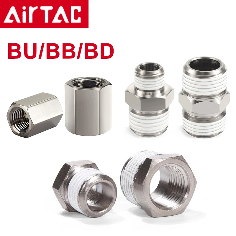 Airtac BU/BD/BB- One-Touch Fittings Threaded Type Double Female Connector Male & Female Connector Male Connector