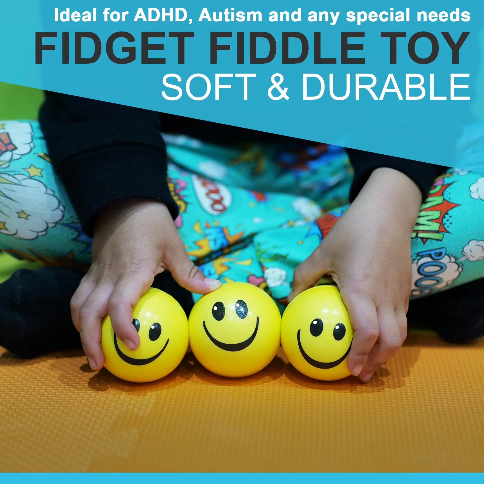مجموعة كرات الضغط الصفراء من كرات الضغط للبالغين/المراهقين/الأطفال، لعبة الضغط، لعبة كمان فيدجيت لتخفيف التوتر، رائعة للأطفال