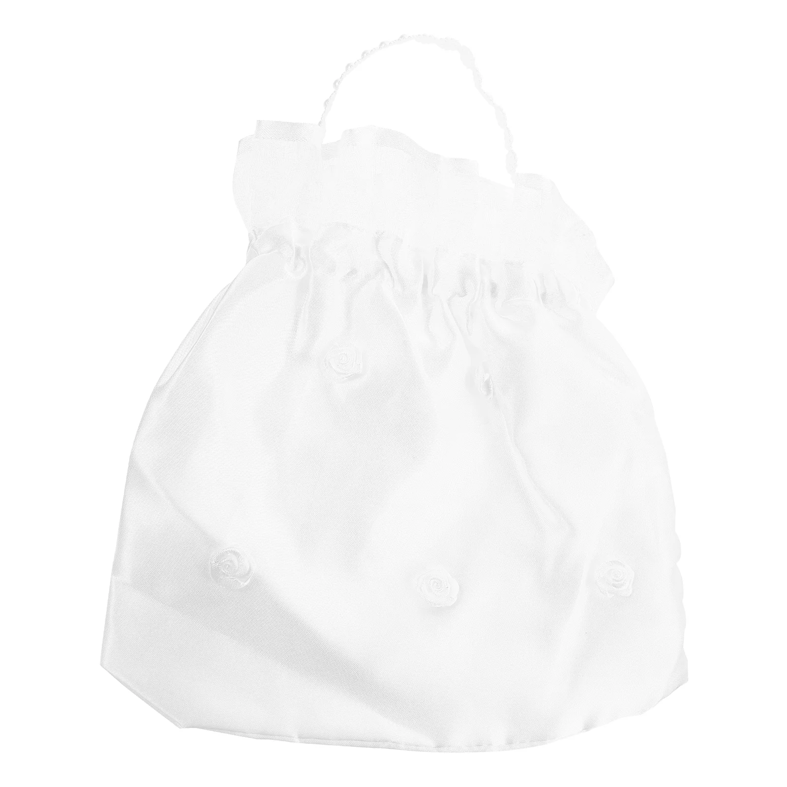 

Bridal Flower Bag Satin Ladies Pouch White Satchel Bags for Wedding Purse Man Bride