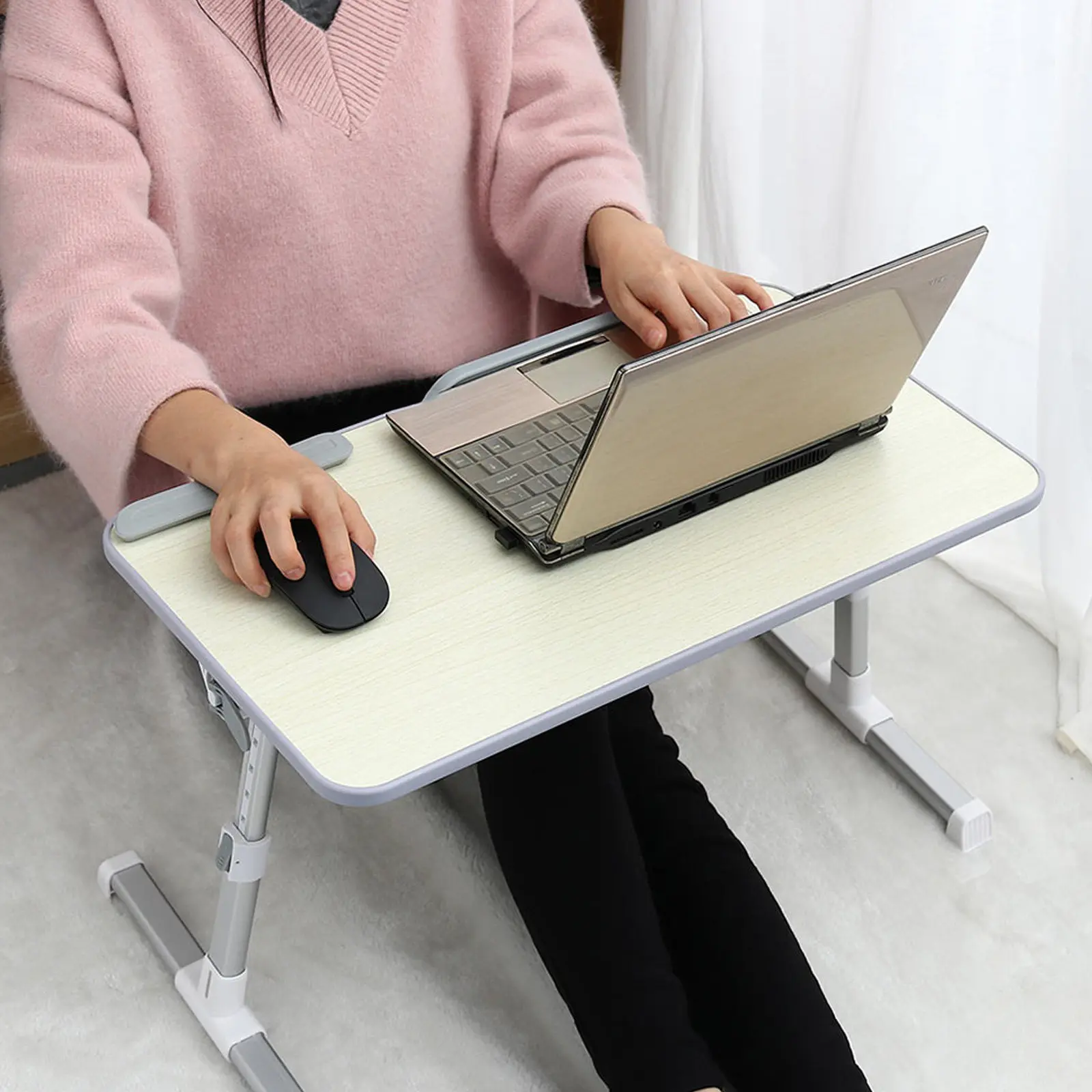 

1Pcs Adjustable Folding Desk Compact Writing Computer Table for Dorm Home Study Space Lightweight Laptop Table with Stable