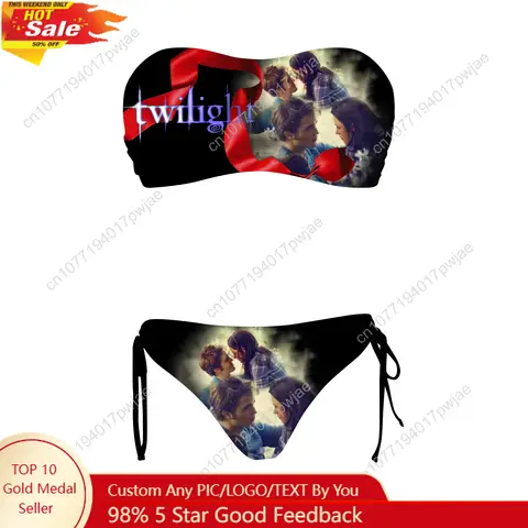 Twilight film Edward Bella maillot de bain personnalisé femmes cordon deux pièces ensemble maillots de bain piscine plage Bikini maillots de bain