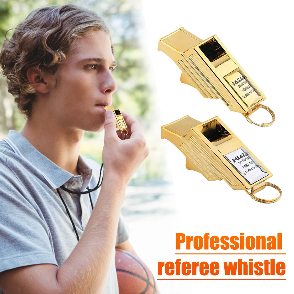 Loud Crisp Sound Whistles Ball-Less Emergency Whistle with Rope Mouthguard Plastic Whistle for Referees Competition Training