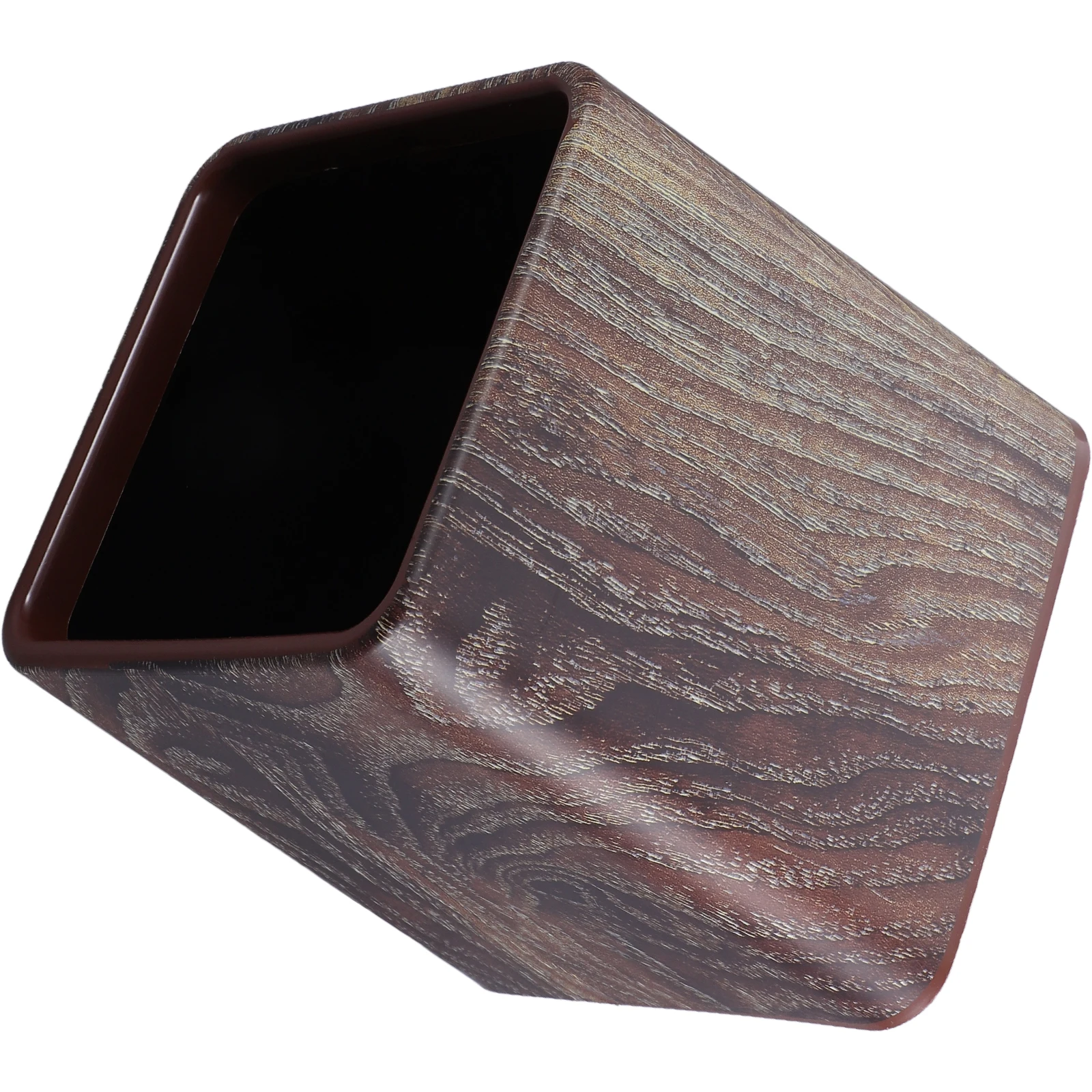 

1pcs Vintage Wood Grain Trash Can 3L Retro Bathroom Bedroom Kitchen Office Bin Plastic Compact Design Rustic Home Decor