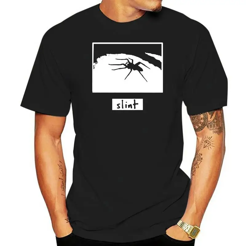 New Slint Punk Post Rock Logo MenS Black  White T Shirt Tee Shirt Loose Plus Size Tee Shirt