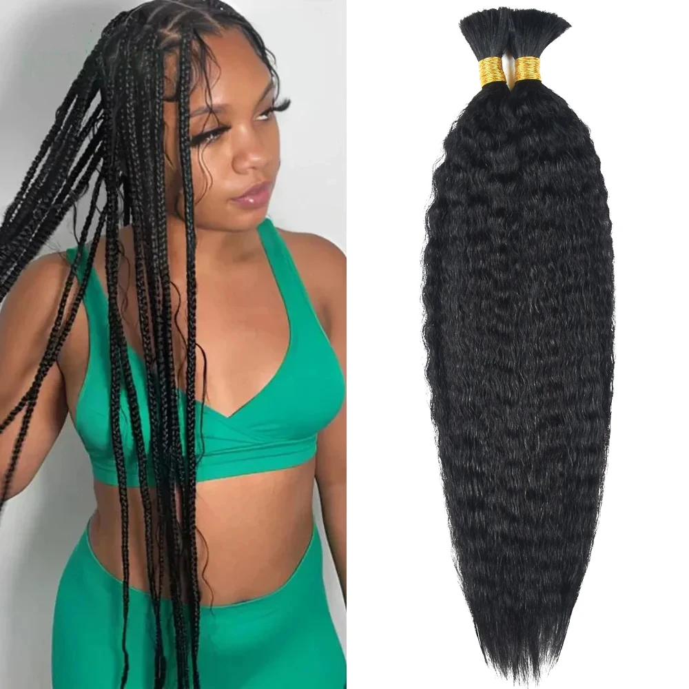 Kinky Straight Bulk Human Hair 100g No Weft Human Hair Bundles Micro Human Braiding Hair for Braids Human Braiding Hair HairUGo