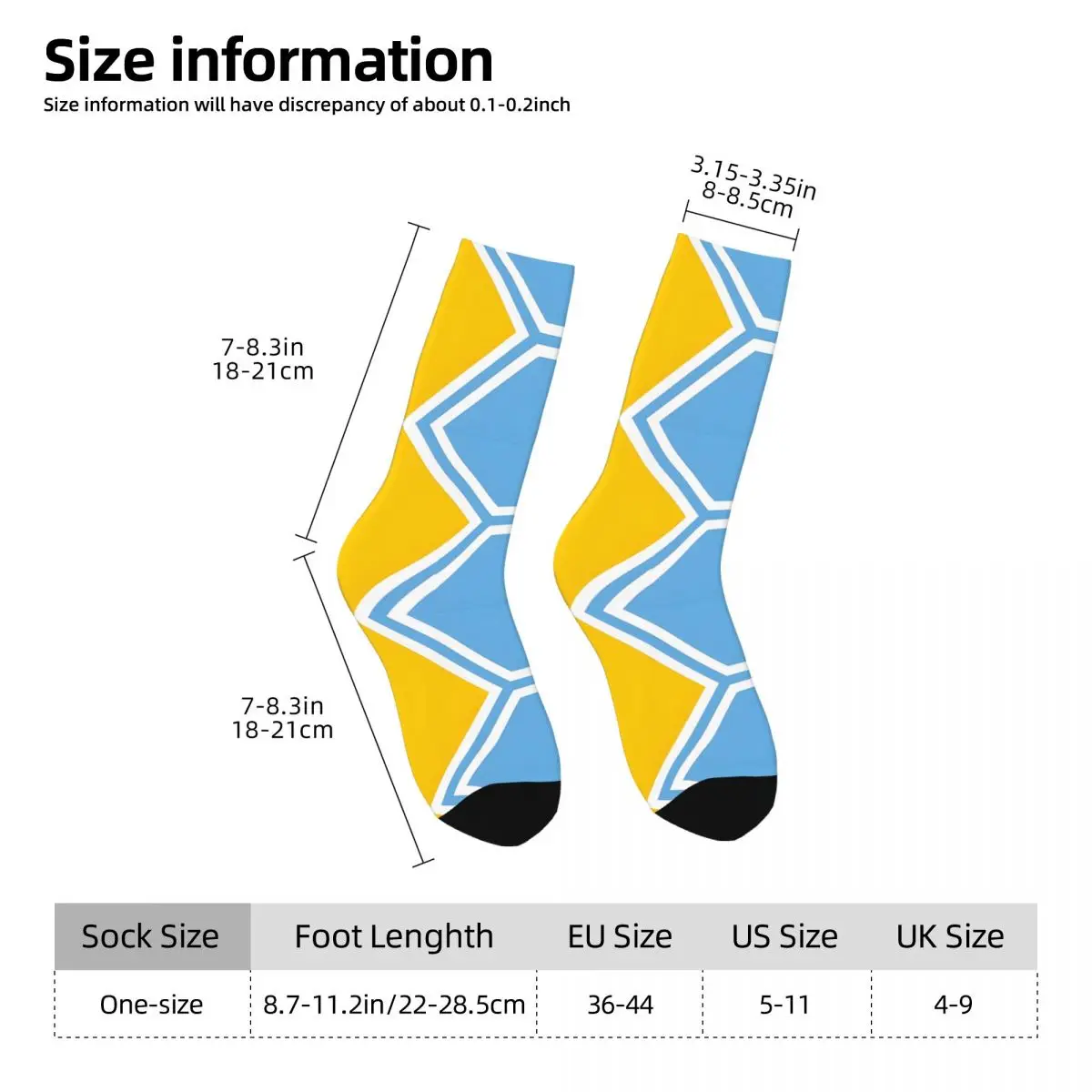 Tuva Flag Bath Mat Kawaii Socks School Cartoon Pattern Socks