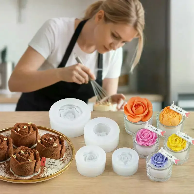 Silicone  Mold 3D Rose Flower for Handmade Soap Making Epoxy Gypsum DIY Rustic Home Wedding Event Gift Decor Scenarios