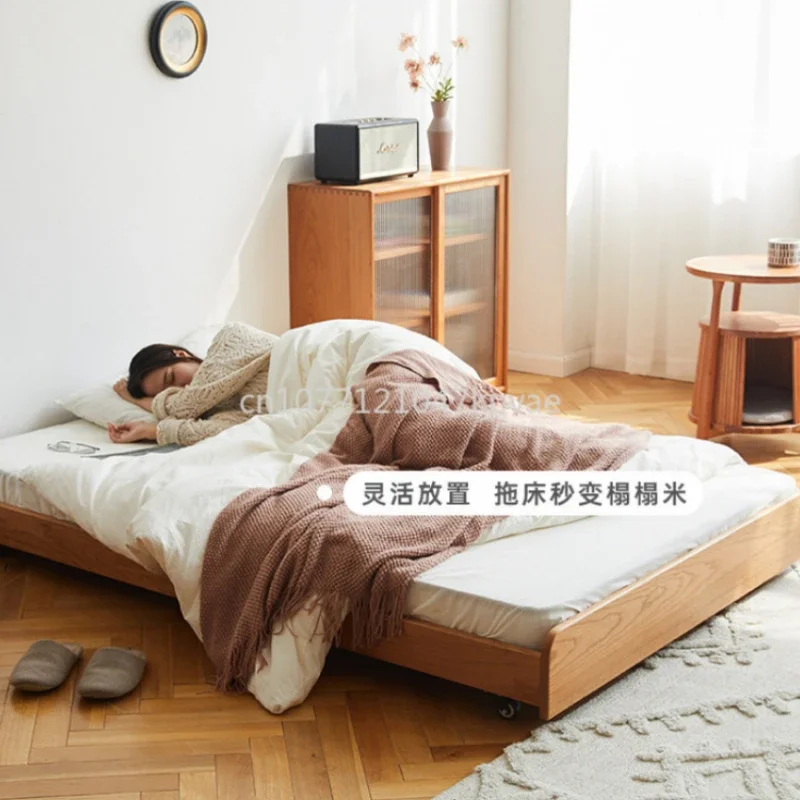 

/ Children's Bed, Solid Wood Mother-in-law, 1.2m Double Pull-out Bed, Single Tatami Mat Telescopic Drag Bed