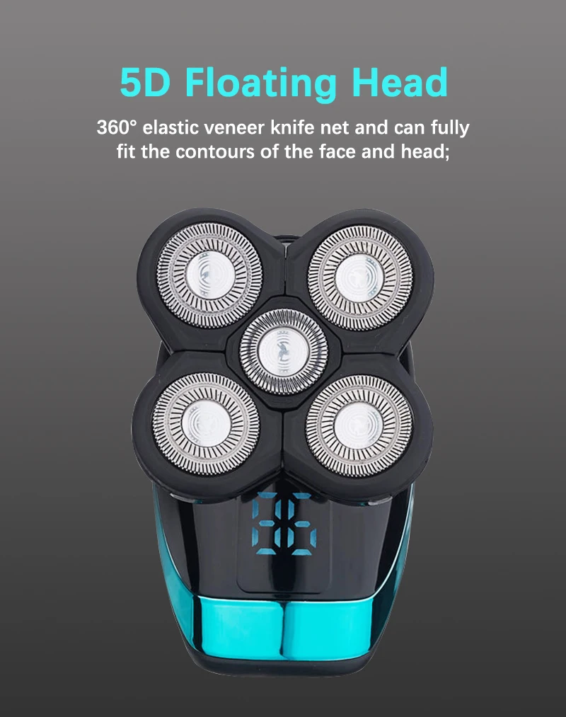 Electric Shaver 5 In 1 For Men Beard And Nose Trimmer Floating Head_voghion.com