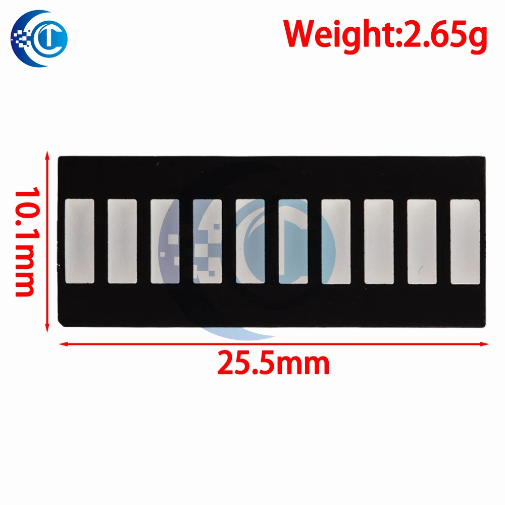 Super Bright 5/8/10/12/20 Segments LED Bar Module - Battery Level Indicator with Red/White/Blue Multicolor Options