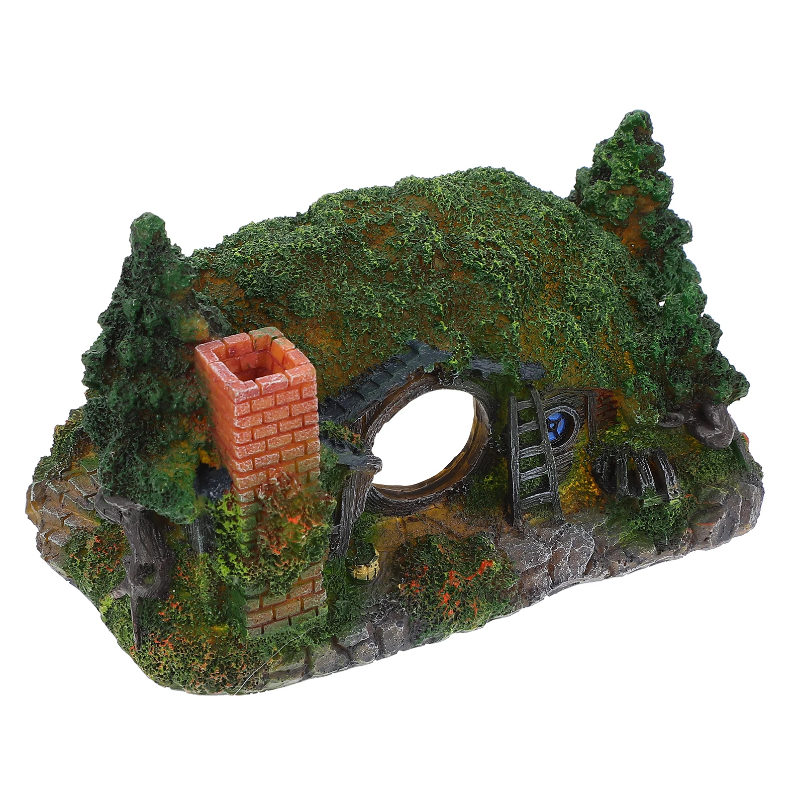 

House Resin Decor Non Fading Fish Tank Castle nament Suitable Seawater Freshwater Generates Bubbles Increases Oxygen