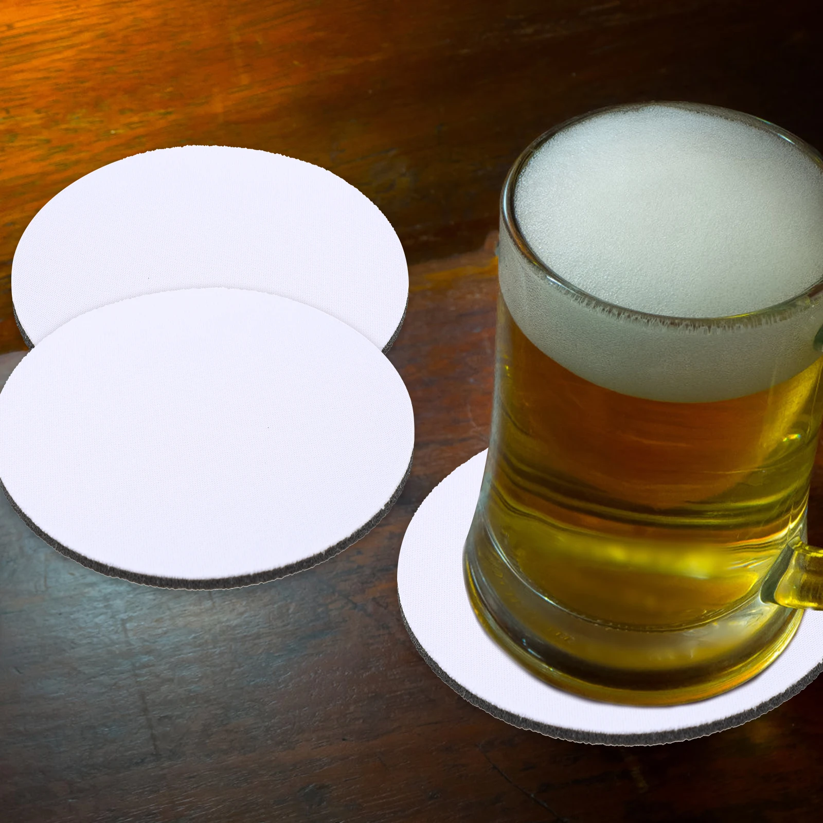 

10pcs Diy Sublimation Blank Thermal Transfer Cup Mats Heat Resistant Tableware Pads For Home Hotel Decor Scald-Proof Cup