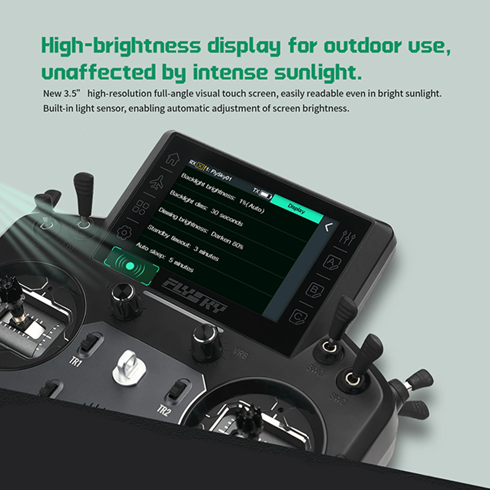 Transmissor RC com kit receptor 18 canais com tela sensível ao toque IPS, antena dupla, para avião, helicóptero, carro, barco, robô planador