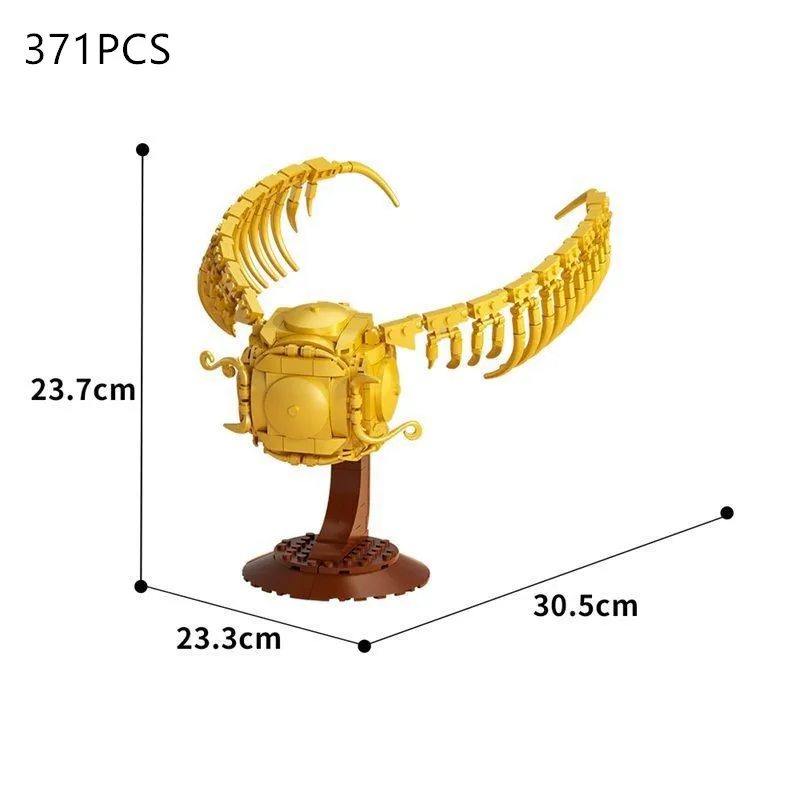 MOC Goldener Schnatz Baustein-Set - Magischer Quidditch-Ball Modell-Bausteine DIY Montage-Spielzeug für Kinder und Erwachsene, Heim- und Schreibtischdekoration