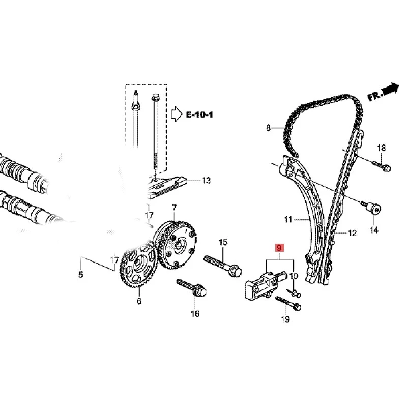 Suitable for 2007 Ho nd aA cc or dO dy ss ey CR VL yr ic El ys io n Time regulation chain top Timing tensioner