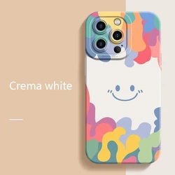 Cute Smile Phone Case for IPhone 16 15 14 13 12 11Pro Max XS X XR 7 8 Plus Mini Silicone Shockproof Cover with Camera Protector