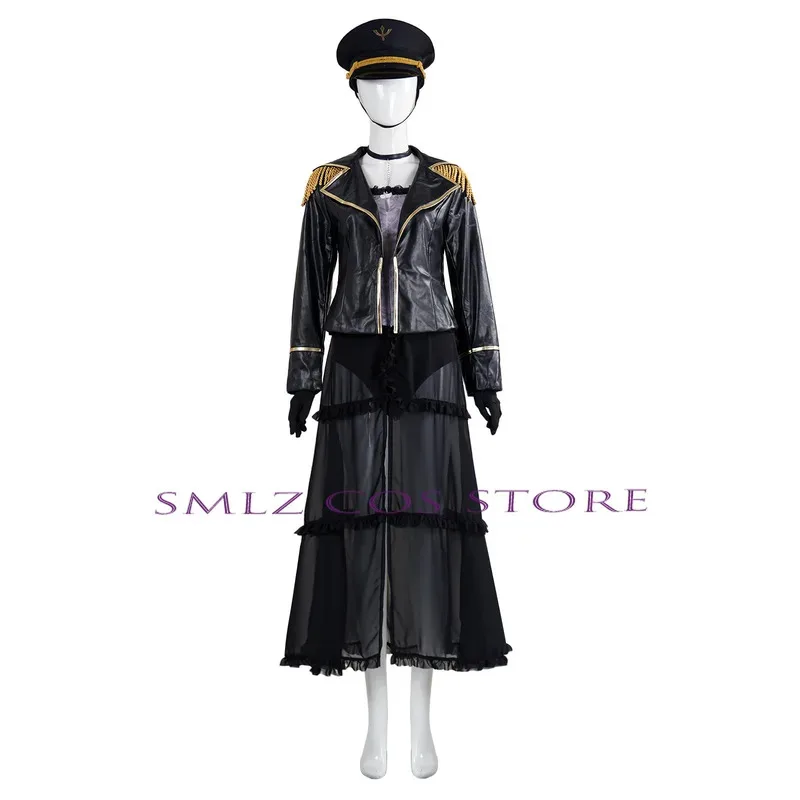 

2025 11 Anime My -Up Marin Kitagawa Cosplay Military Black Lobelia Uniform Dress Coat Hat Costume Set Party Role Play Outfi