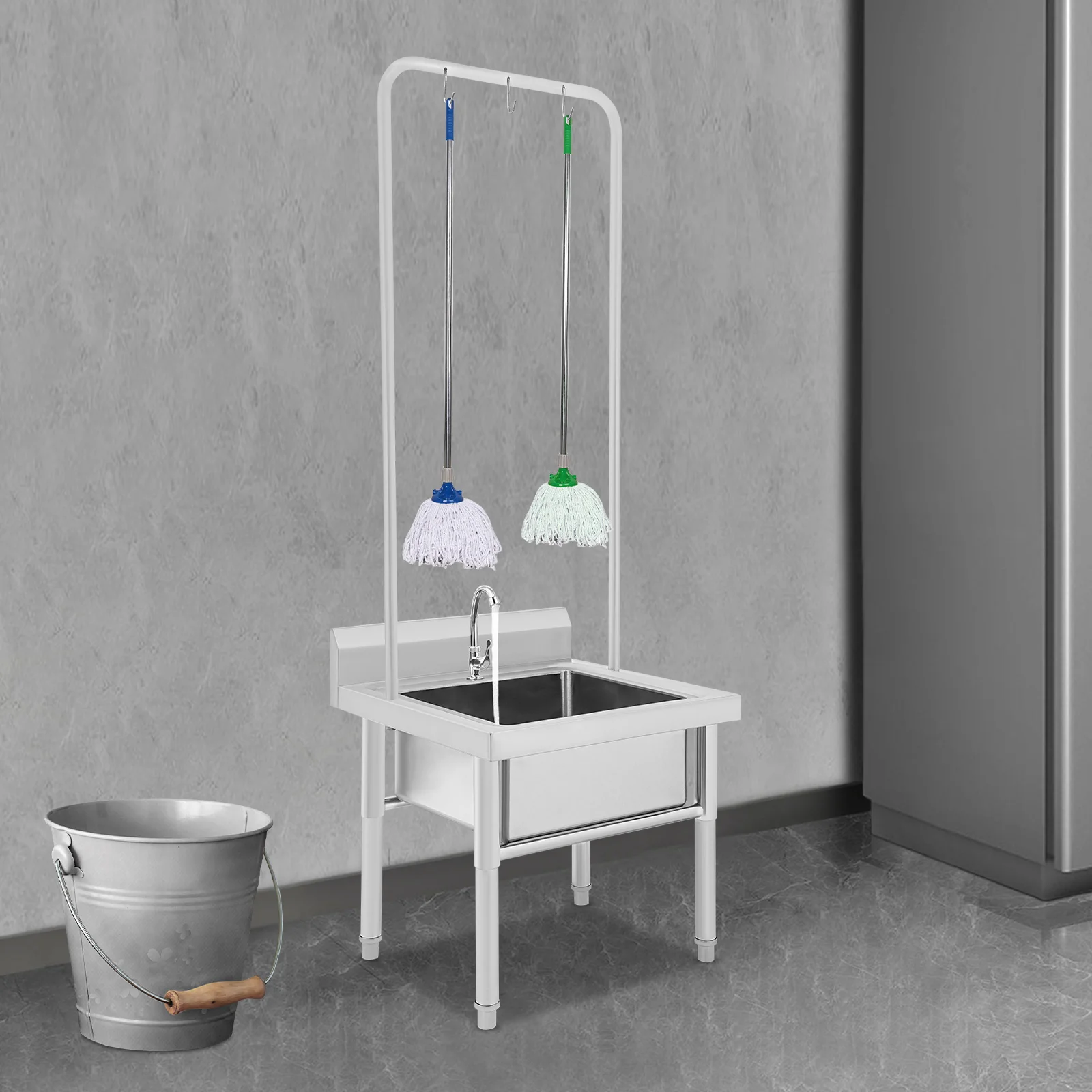 

Раковина для швабры из нержавеющей стали 201. Встроенная долговечная. Высоко практичная. Высокая несущая способность. Легко собрать.