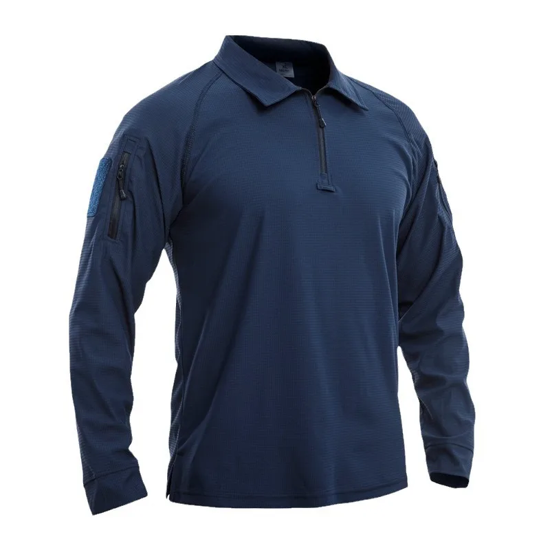 

Джерси для пешего туризма, скалолазания, быстросохнущая дышащая повседневная спортивная футболка, рабочая одежда, топы, мужская тактическая футболка с длинными рукавами с лацканами