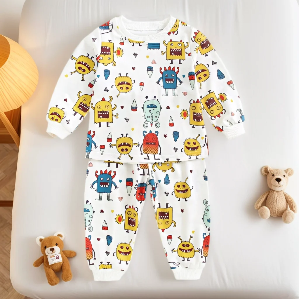 Monsters Halloween Baby Little Kids Clothing Sets Long Sleeve Tops + Long Pants 2Pcs