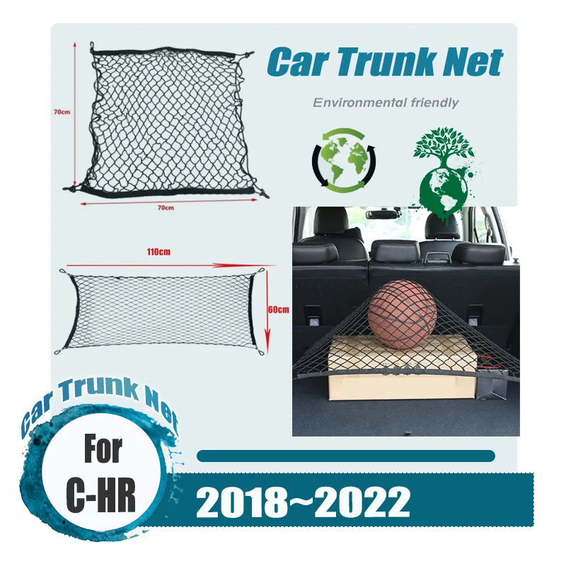 

Car Trunk Mesh for Toyota CHR Accessories C HR C-HR IZOA 2018-2022 Storage Organizer Net Cargo Elastic Pocket Interior Accessori