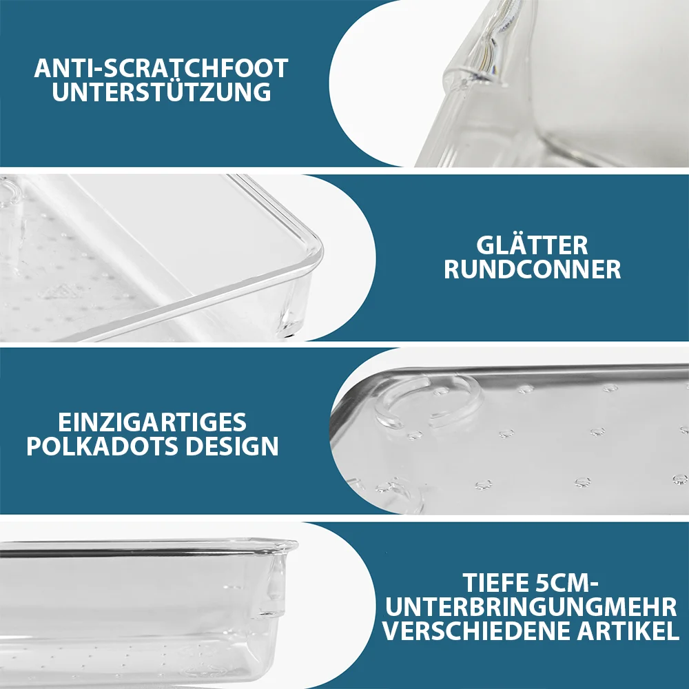 مجموعة تنظيم الأدراج متعددة الاستخدامات مكونة من 25 قطعة - صواني بلاستيكية شفافة في 4 أحجام لتخزين المكياج والمطبخ المثالي #2