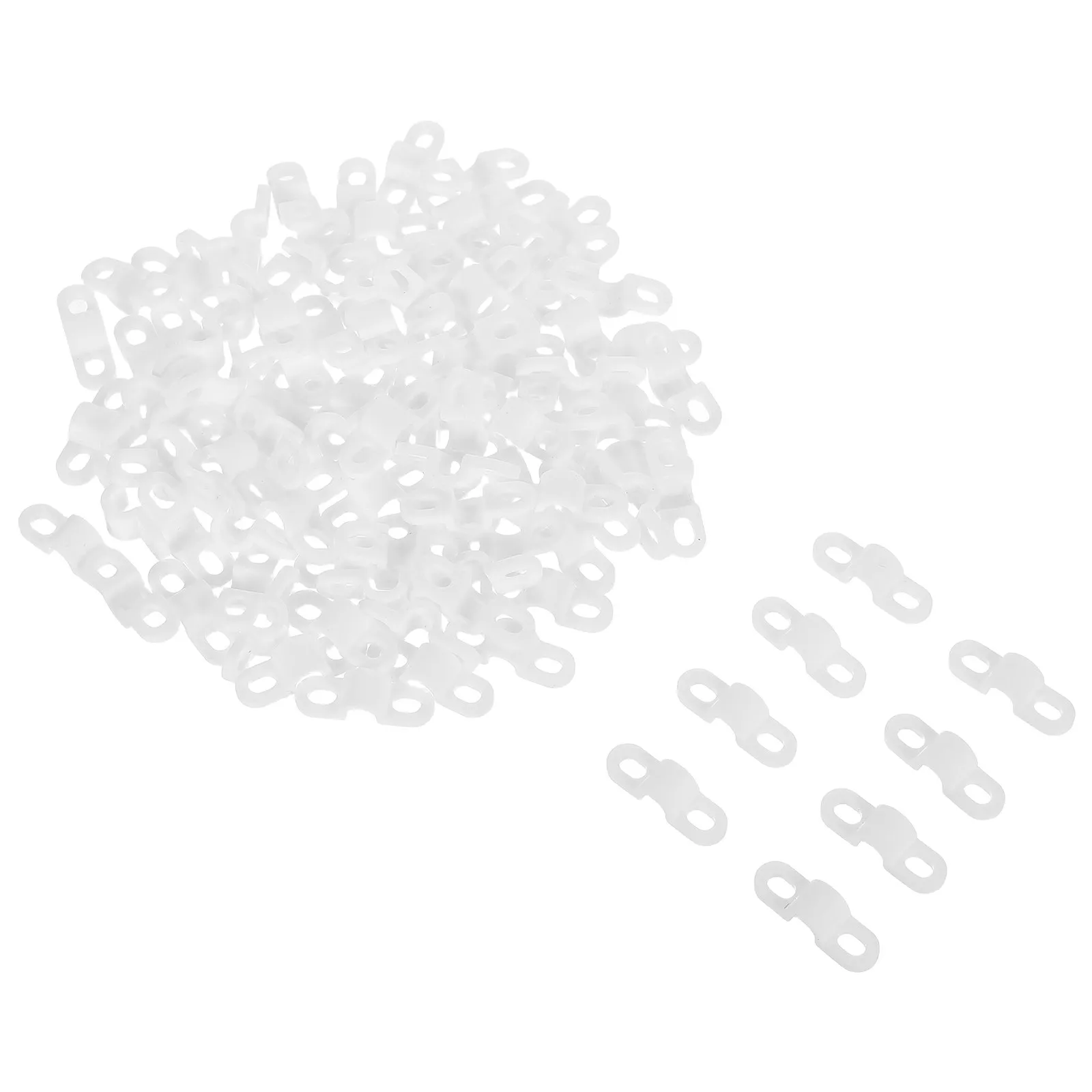 100Pcs White Wire Clamp Organizer R-Type Screw Mount Cable Clip Power Cord Fastener Industrial Home Office Desk Cable Management