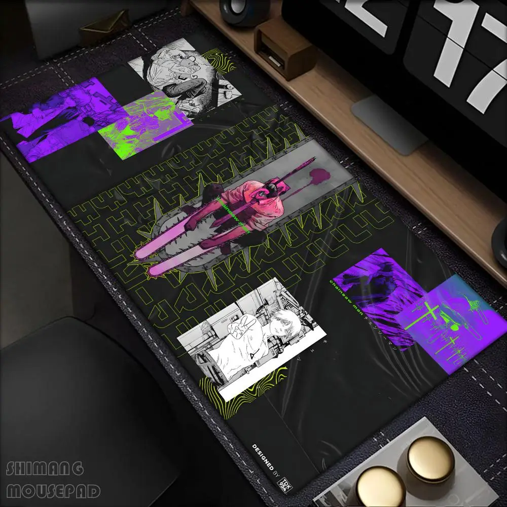 

Коврик для мыши в стиле аниме «Человек с бензопилой», новейший большой коврик для настольного компьютера, аксессуары, коврики для игровой клавиатуры для ПК, геймерские коврики, большой коврик для игр